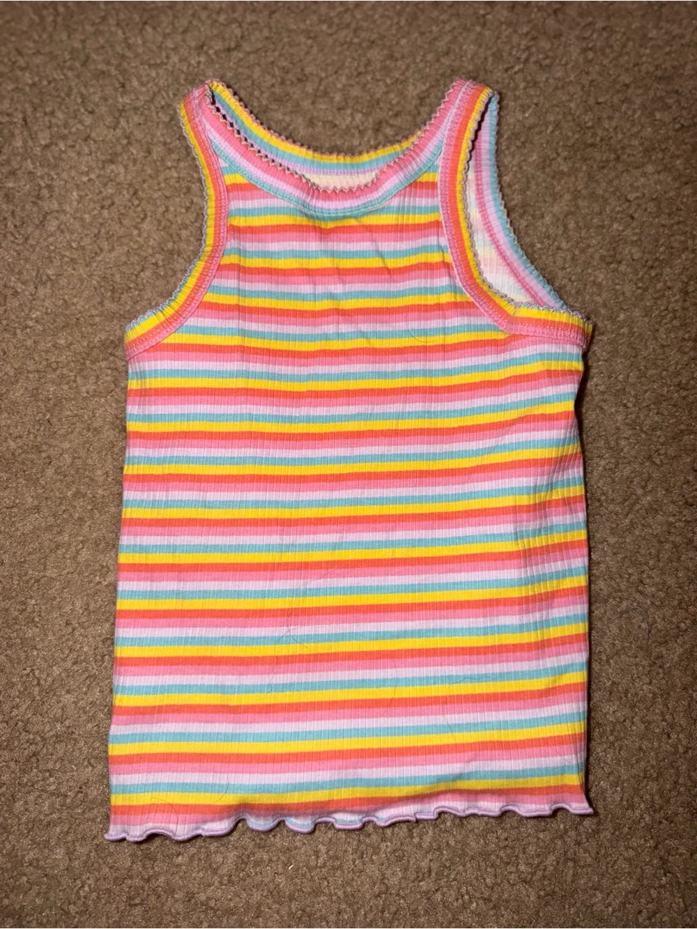 NWT Cat & Jack Striped Ribbed Tank Top - Yellow, Pink, Green, Blue